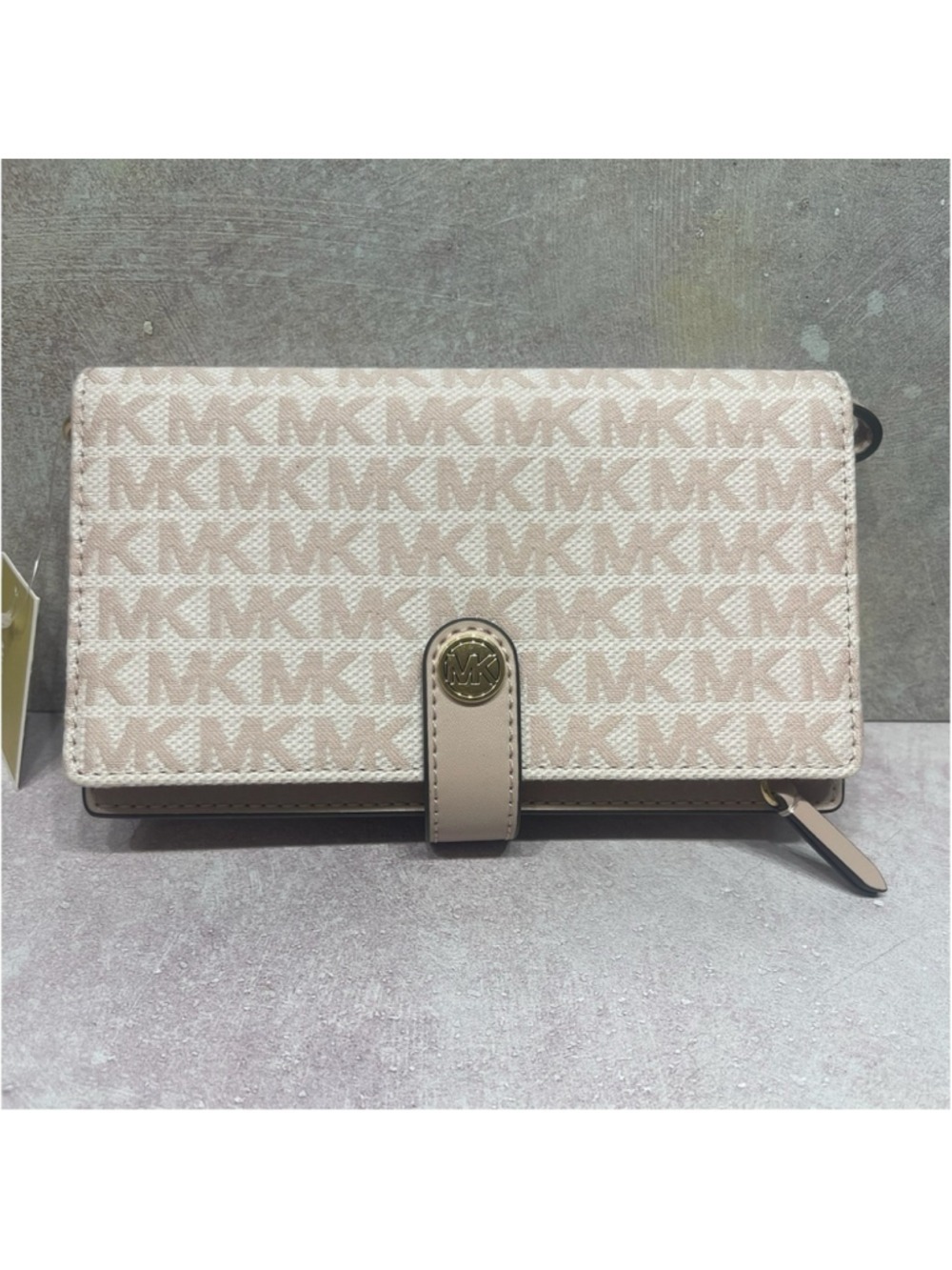 Michael Kors Tech Phone Wallet/Wristlet Pink Jaquard Fabric Soft Pink - Picture 2 of 10